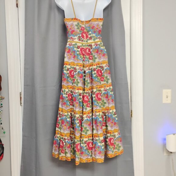 ❤️SOULEIADO CHARLES DEMERY Made in France Boho Spaghetti Strap Cotton Dress XS - Picture 6 of 10